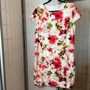 Liz Claiborne floral lined shift dress